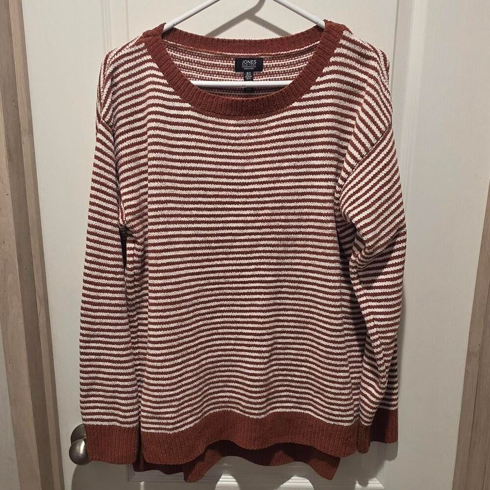 Jones-new-york Women's Brown and Cream Jumper